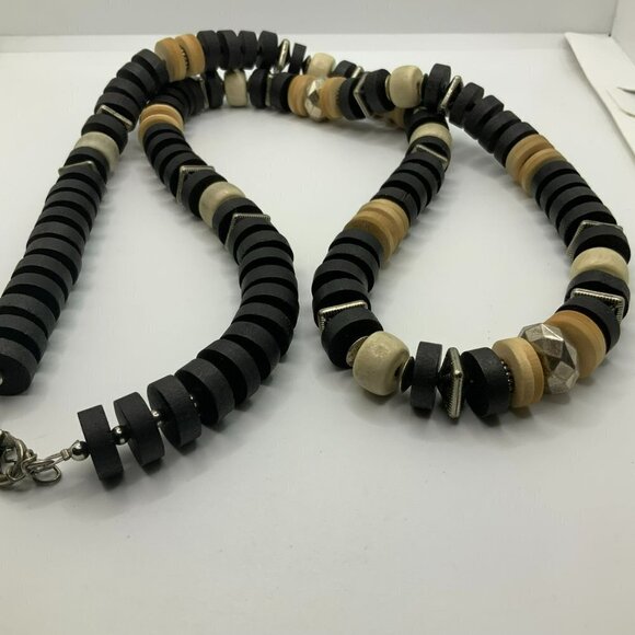 Chico's Wooden Beaded Boho Necklace - Picture 1 of 4
